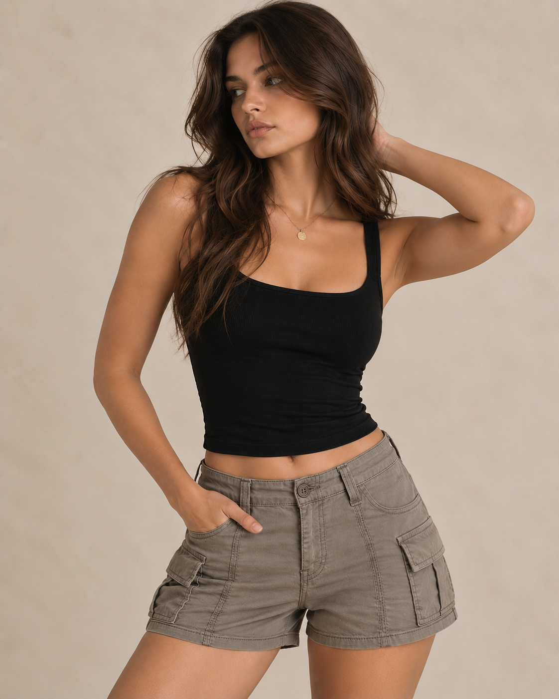 Stone Cargo Mini Skirt