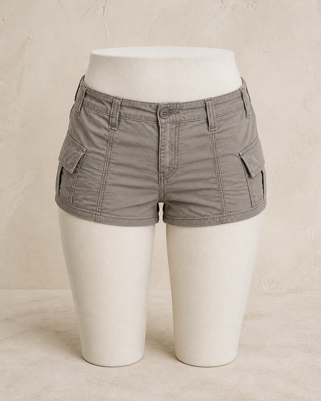 Stone Cargo Mini Shorts