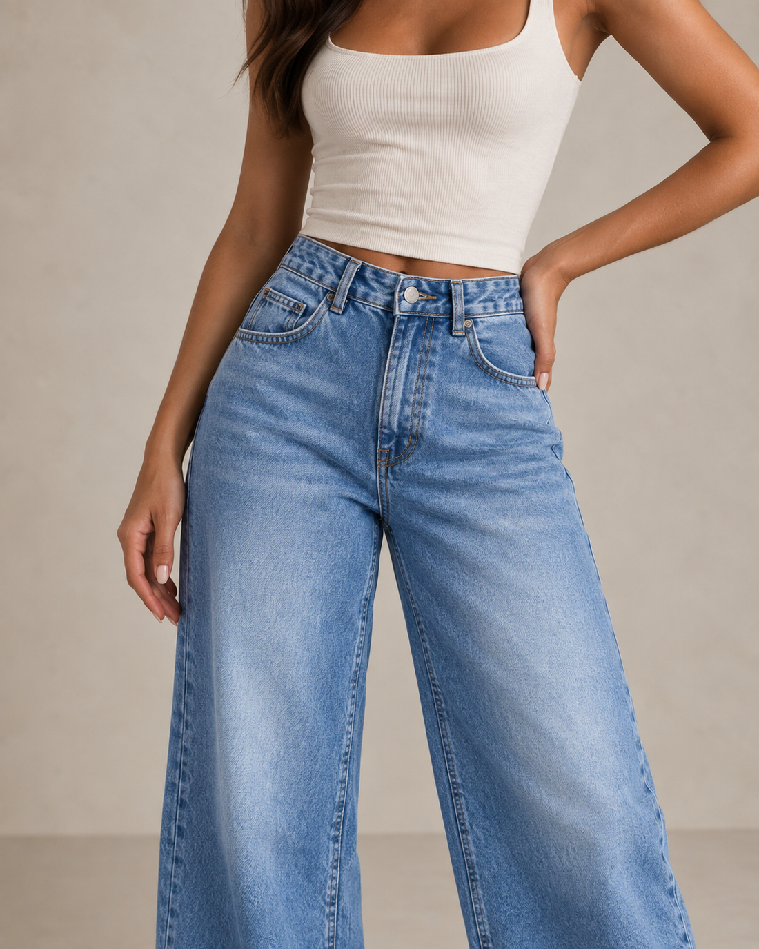 Light Wash Wide Leg Jeans
