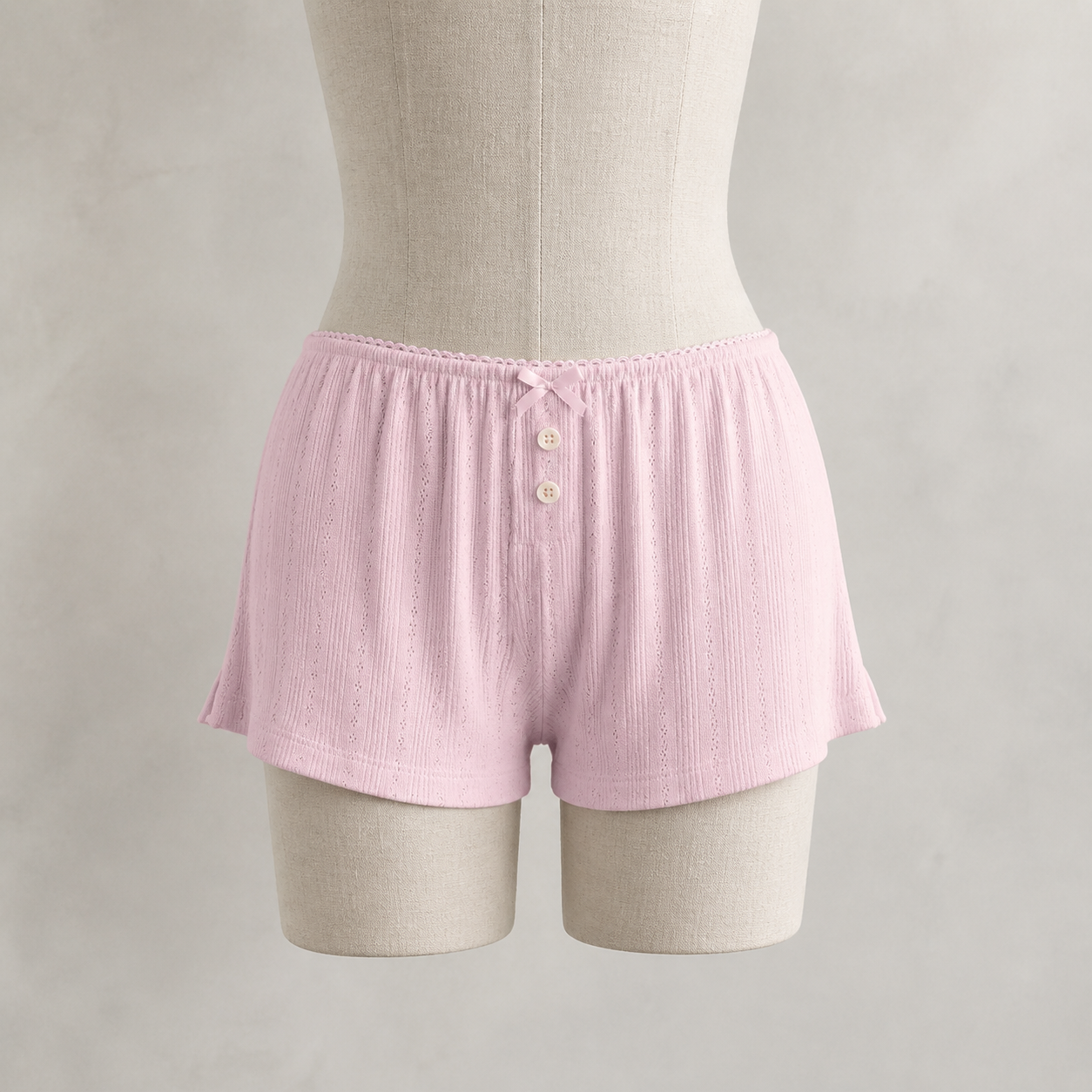 Blush Pointelle Knit Shorts
