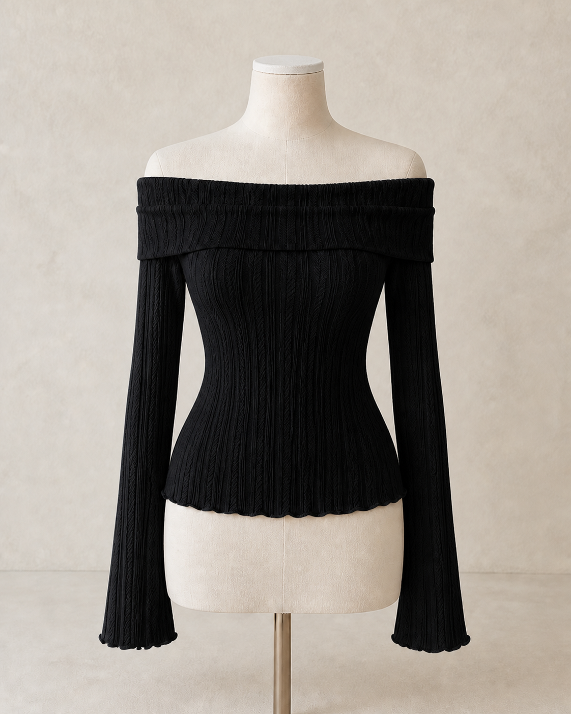 Blush Off-Shoulder Knit Top