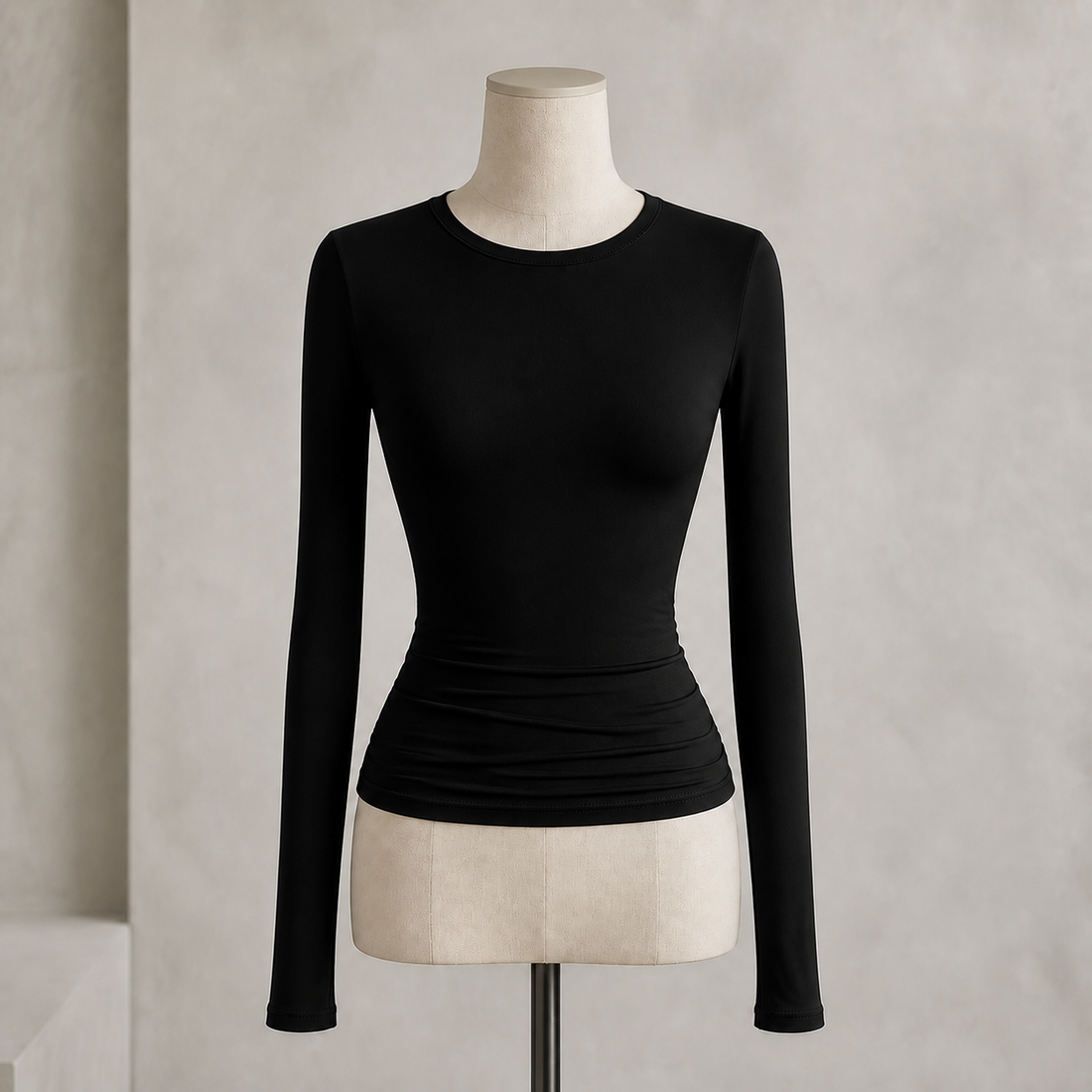 Black Second-Skin Long Sleeve Top
