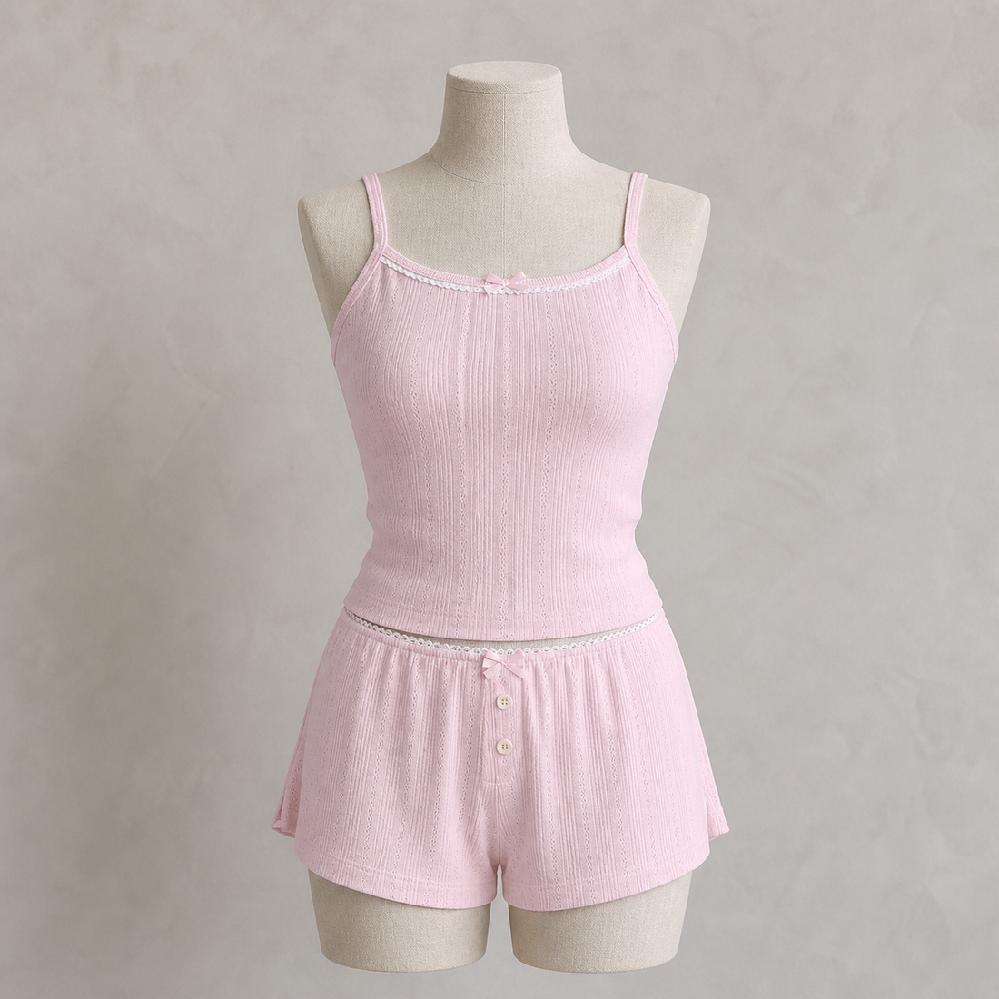 Blush Pointelle Knit Co-ord Set